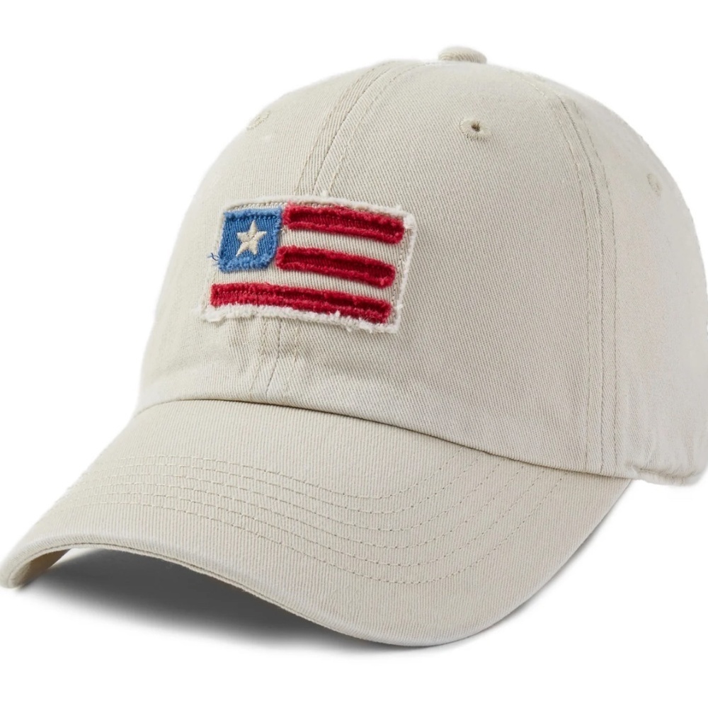 NEW Life is Good Adult Unisex American Flag Tattered Chill Cap, Adjustable, NWT